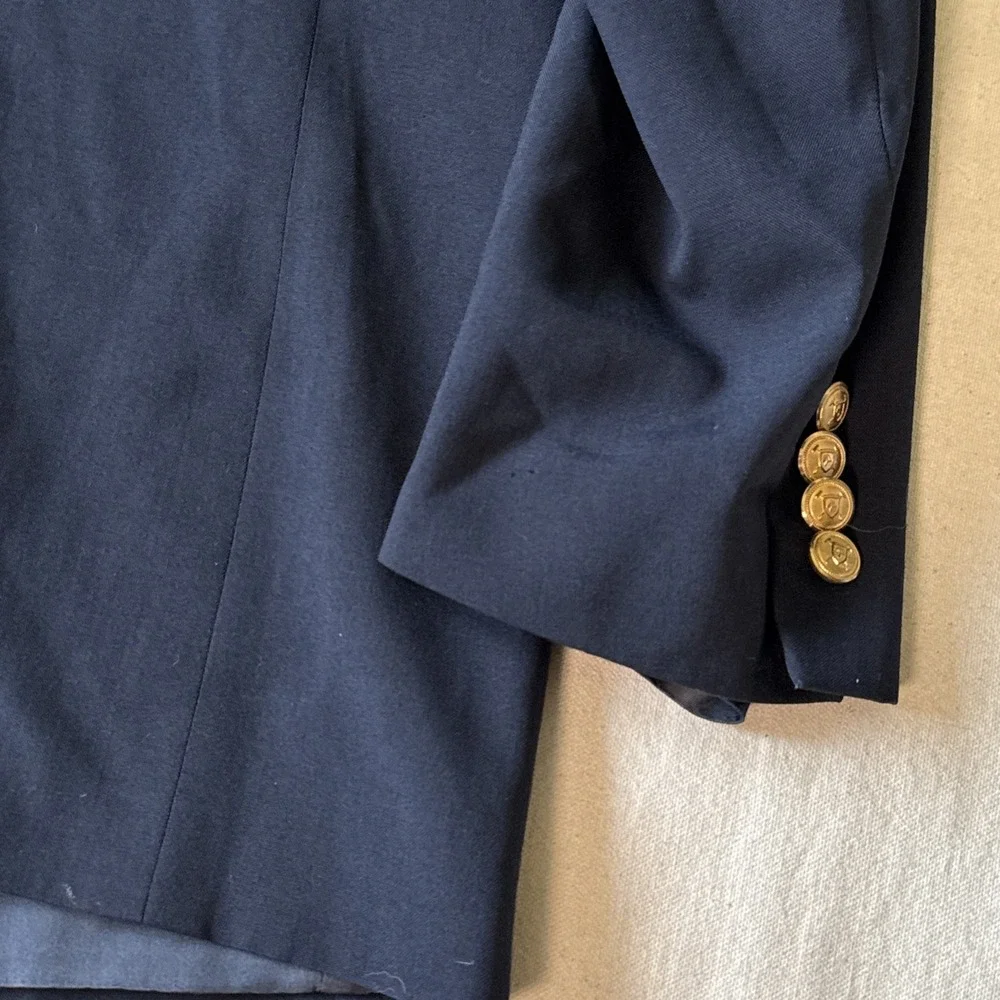 Polo University Club by Ralph Lauren Navy Blazer USA Gold Button Wool Sport Coat